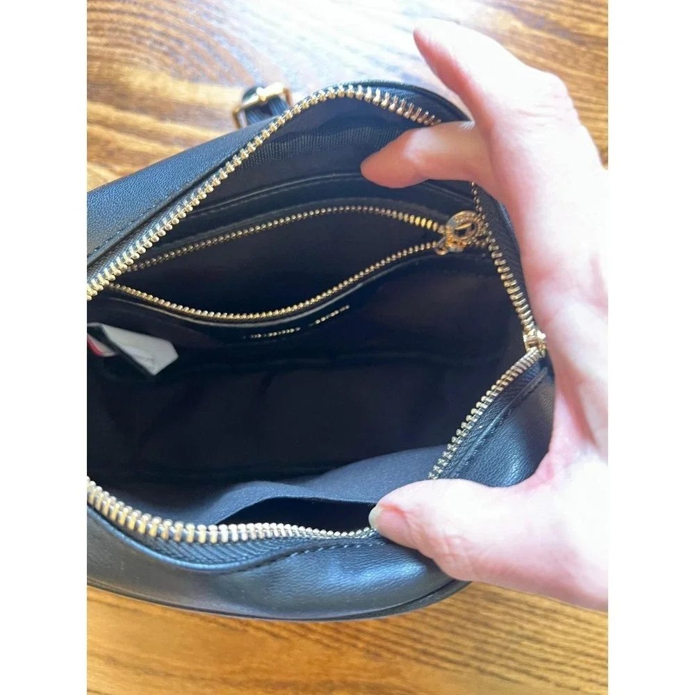 Valentino Orlandi Black Quilted Vegan Leather Crossbody Bag‎ Women NWT One Size
